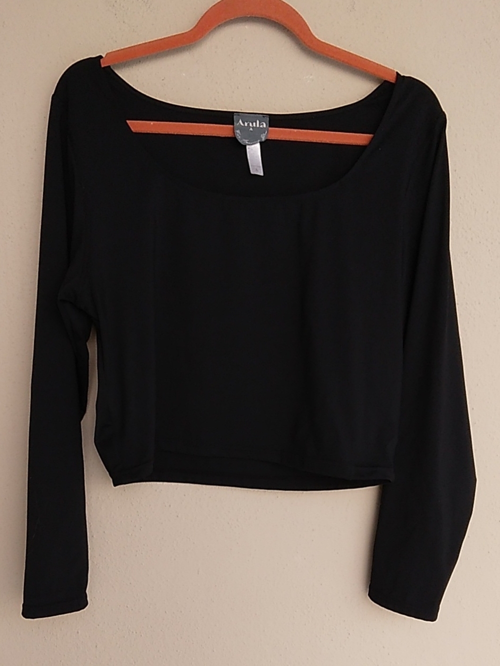 Arula Black Long Sleeve Crop Top  Size 1X (A)